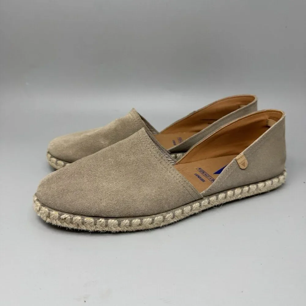 Verbenas Carmen Shoes EU Size 41 Suede Espadrille Flat Sandals US 8.5 Beige